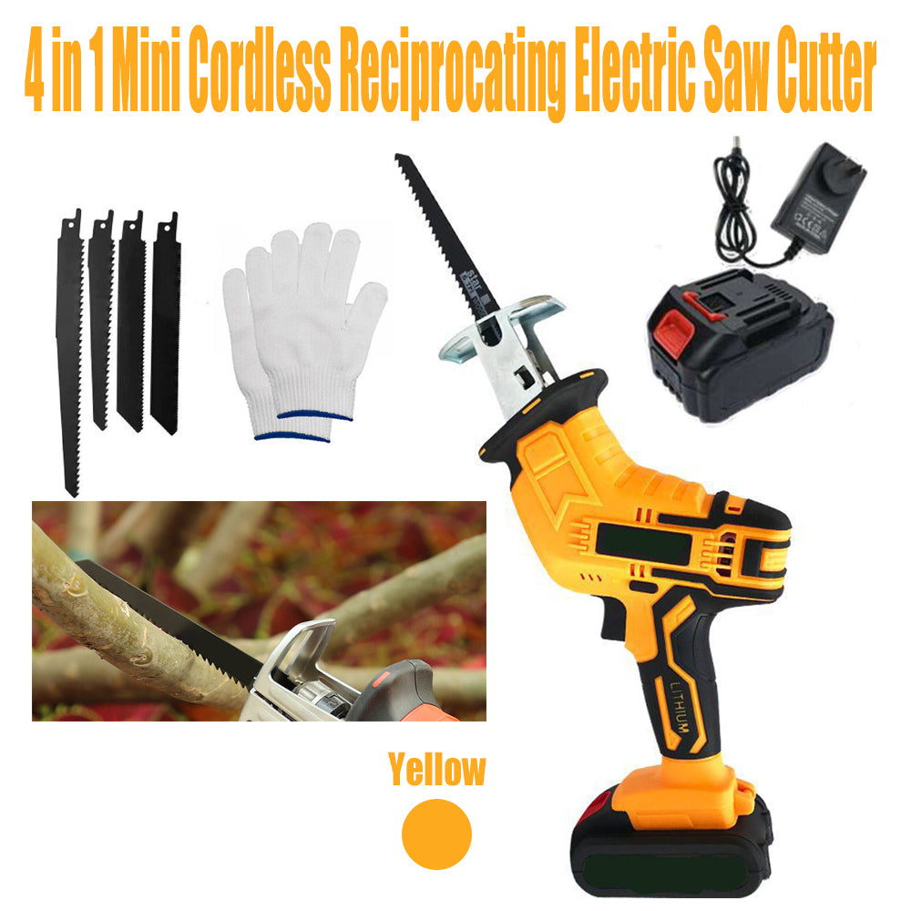 Power Saws: Yellow Cordless Electric Reciprocating Saw Cutter w+ Blades For Makita Battery