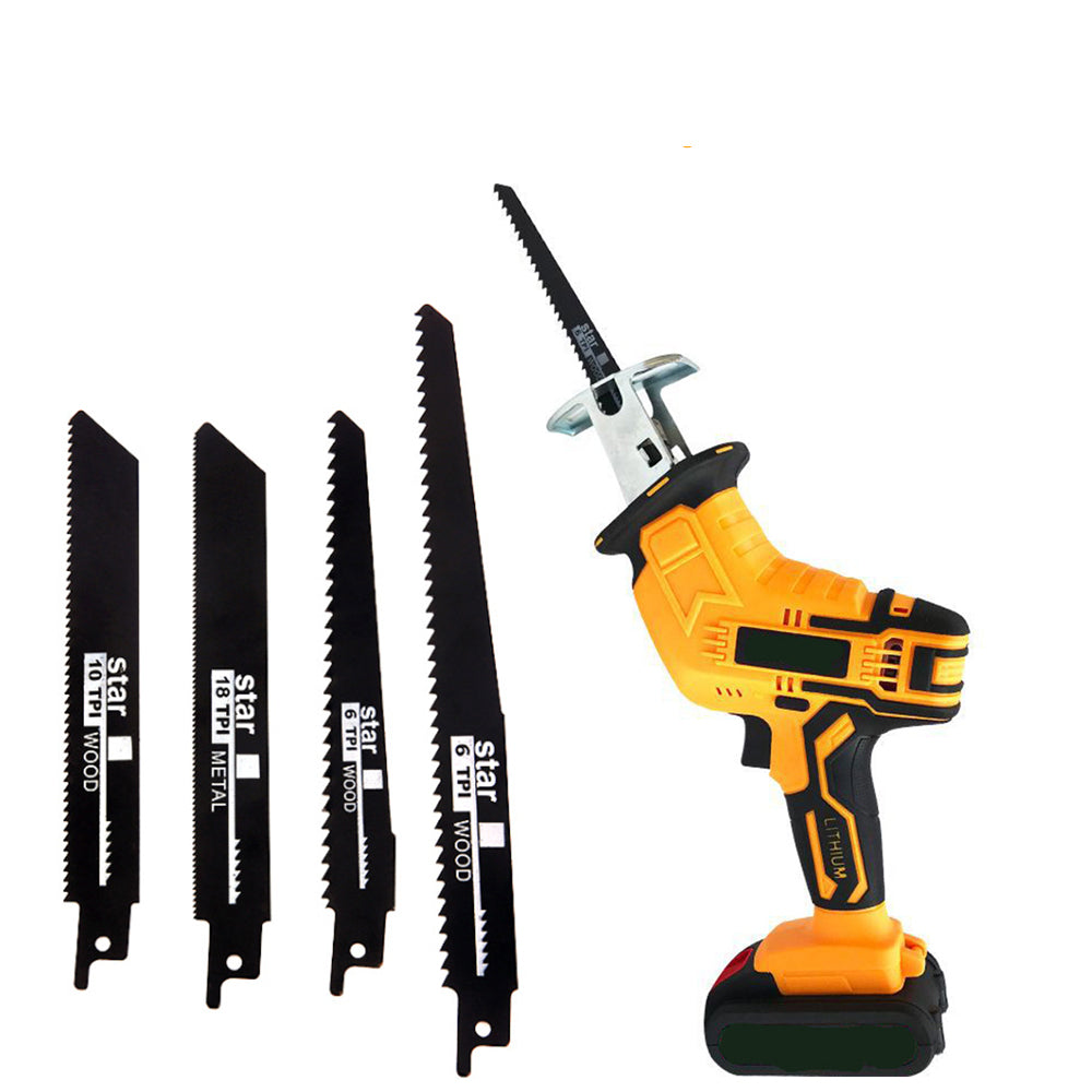 Power Saws: Yellow Cordless Electric Reciprocating Saw Cutter w+ Blades For Makita Battery