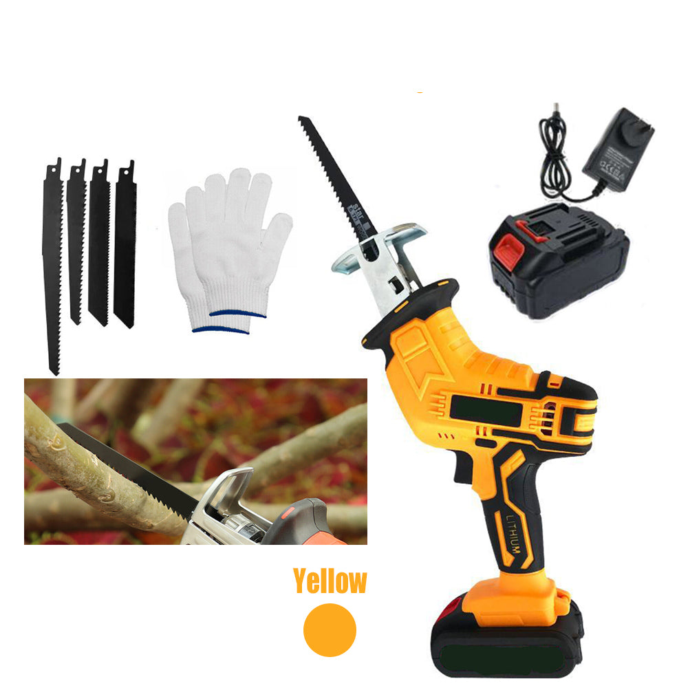 Power Saws: Yellow Cordless Electric Reciprocating Saw Cutter w+ Blades For Makita Battery