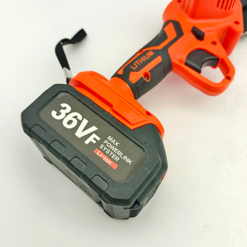 Power Saws: 6" Mini Orange Cordless Electric Chainsaw 2X Battery-Powered Wood Cutter Rechargeable