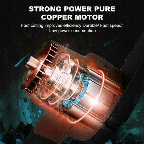 Power Saws: 6" Mini Orange Cordless Electric Chainsaw 2X Battery-Powered Wood Cutter Rechargeable
