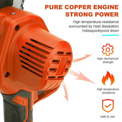 Power Saws: 6" Mini Orange Cordless Electric Chainsaw 2X Battery-Powered Wood Cutter Rechargeable