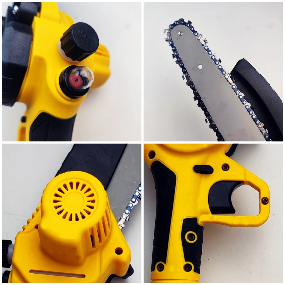 Power Saws: 36V 8" Mini Cordless Electric Chainsaw 2XBattery 36V Wood Cutter Rechargeable