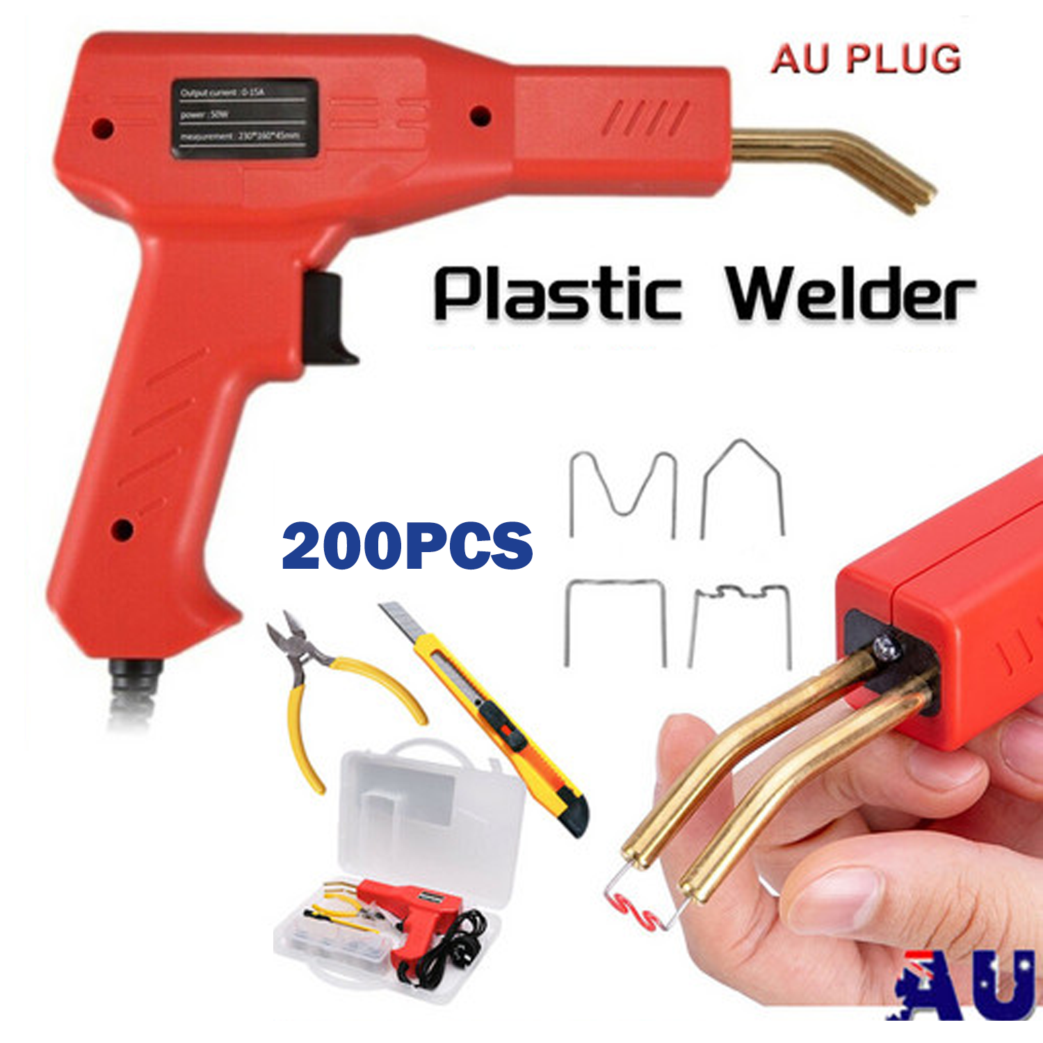 Hand held Welder Weld Repair of Plastic Cracks Hot Stapler Machine Garage Tool