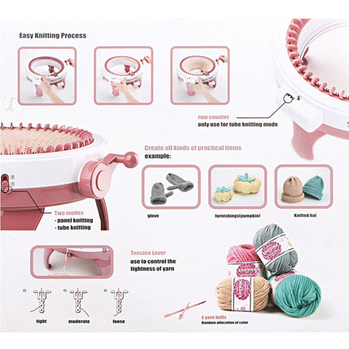 Camp Safety Equipment: 48 Needles DIY Knitting Machine Weaving Swift Yarn Fiber String Ball Wool Winder