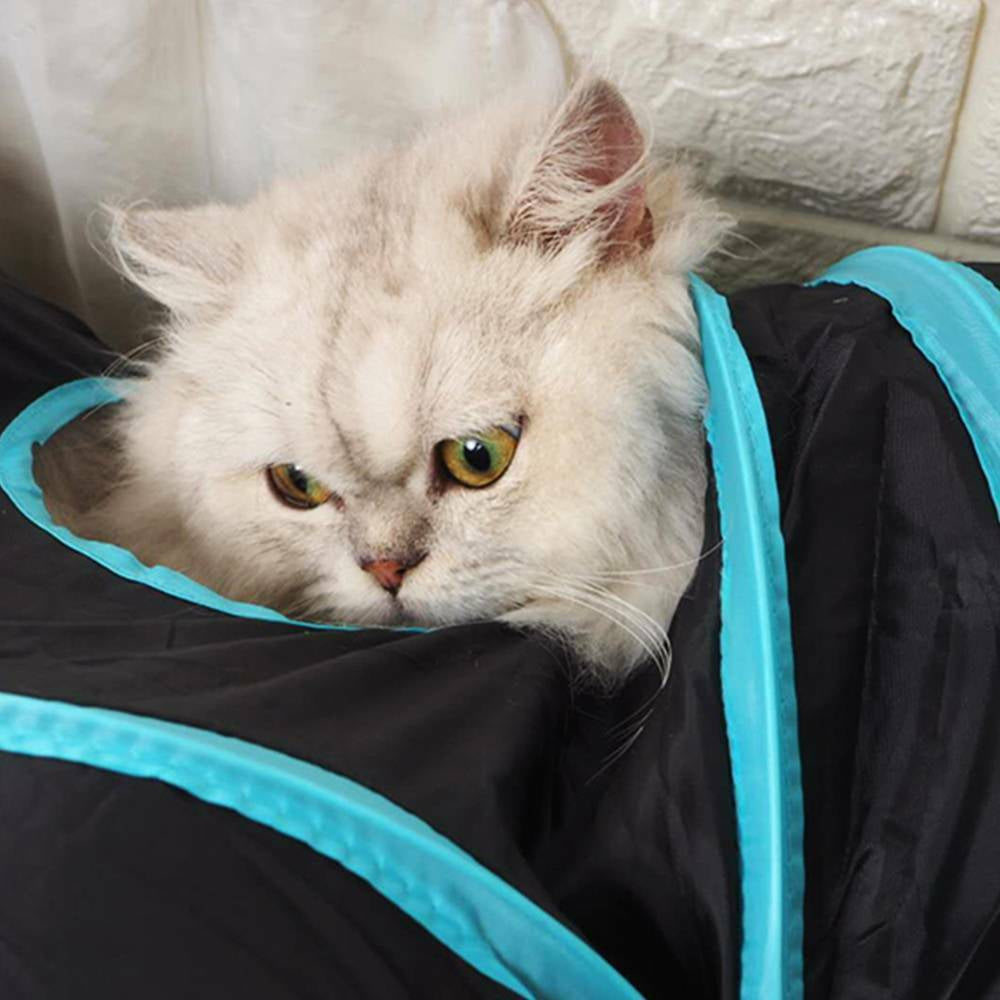 Cat Furniture: Pet Cat Kitten Puppy 4-Way Tunnel Play Toy Foldable Funny Exercise Tunnel Rabbit