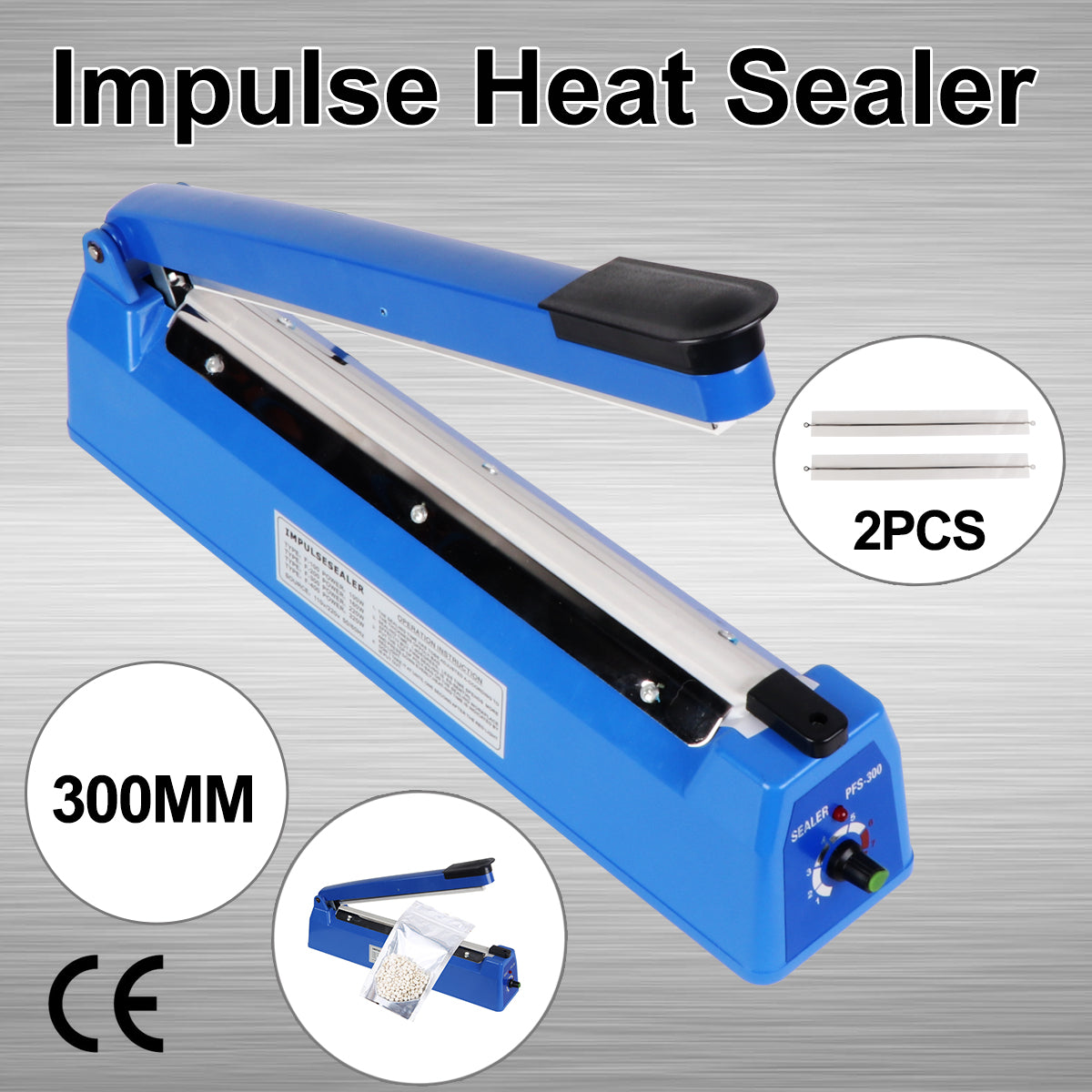 Food Storage: 300mm Impulse Heat Sealer Sealing SAA Machine Electric Plastic Poly Bag