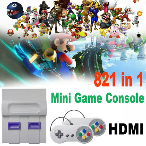 Video Games: 821 Games in 1 HDMI Retro Mini Game Console Classic Video Game with 2 Controller