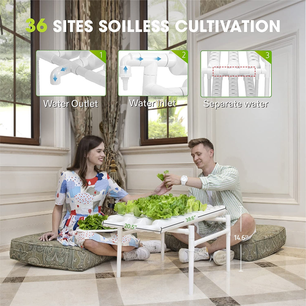 Gardening Accessories: 36 Sites Hydroponic Grow Tool Kits Vegetable Garden System 220V Water Pump