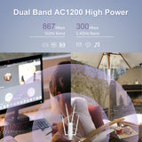 Bridges & Routers: WAVLINK AC1200 Outdoor WiFi Dual Band Long Range Aerial HD4 Extender WiFi Router