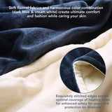 Blankets & Throws: Double-side Flannel Heated Electric Throw Rug Blanket Fast Heating Warm Washable BLUE