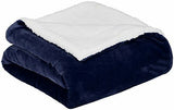 Blankets & Throws: Double-side Flannel Heated Electric Throw Rug Blanket Fast Heating Warm Washable BLUE