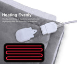 Blankets & Throws: Double-side Flannel Heated Electric Throw Rug Blanket Fast Heating Warm Washable GREY