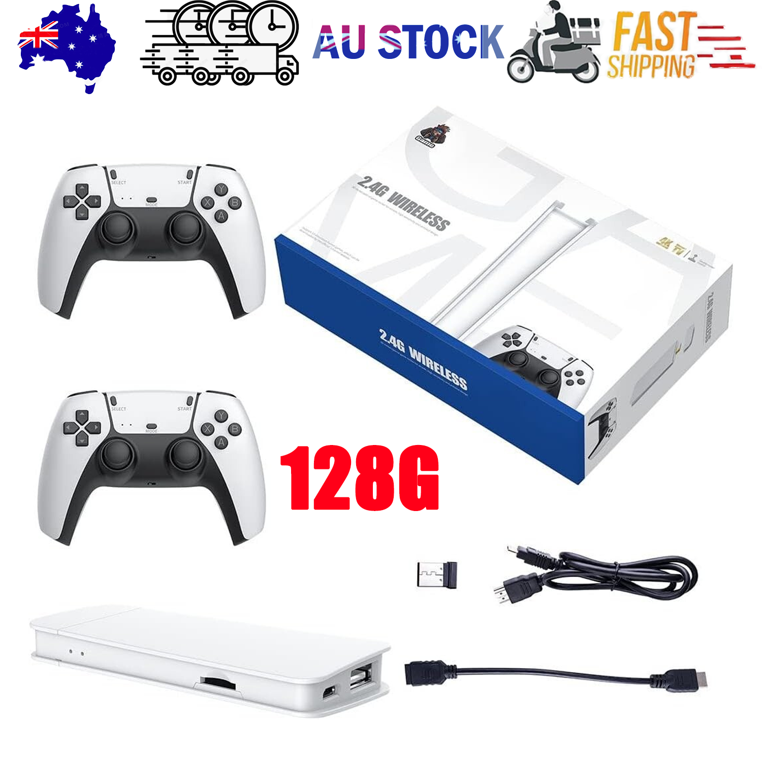 Video Games: M15 40000+4K HDMI TV Video Game Stick Retro Gaming Console 2 Wireless Controller