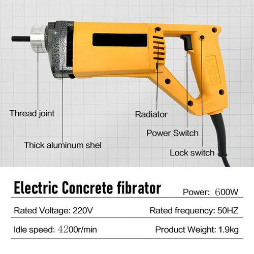 Hand Tools: Portable Handheld Electric Concrete Cement Mixing Vibrator w/Flexible Hose MAX1800W