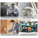 Painting Tools: Spray Gun Kit HVLP Gravity Feed Air Paint Sprayer 3 Nozzles 1.4mm 1.7mm 2mm