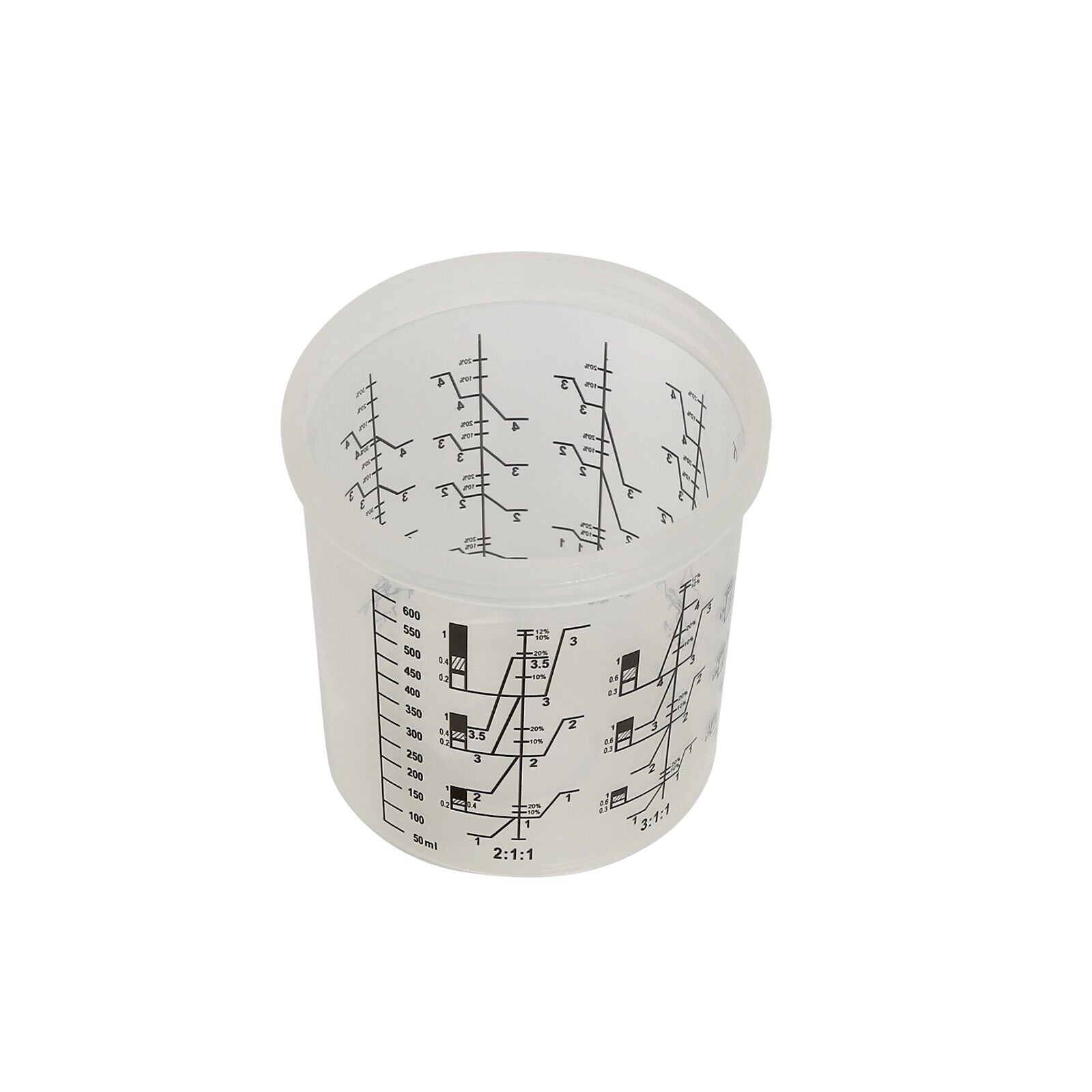 Painting Tools: 50 Sets Paint Spray Gun Cup Lids Liners Kit with Micron Filter  600ML Clear