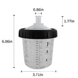 Painting Tools: 50 Sets Paint Spray Gun Cup Lids Liners Kit with Micron Filter  600ML Clear