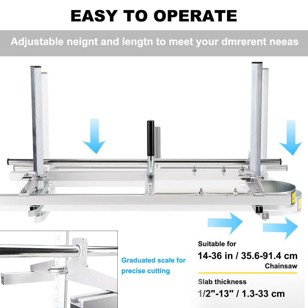 Power Saws: Chainsaw Mill For Saws 14"-36" Bar Furniture Making Wood Cutting Aluminum Steel