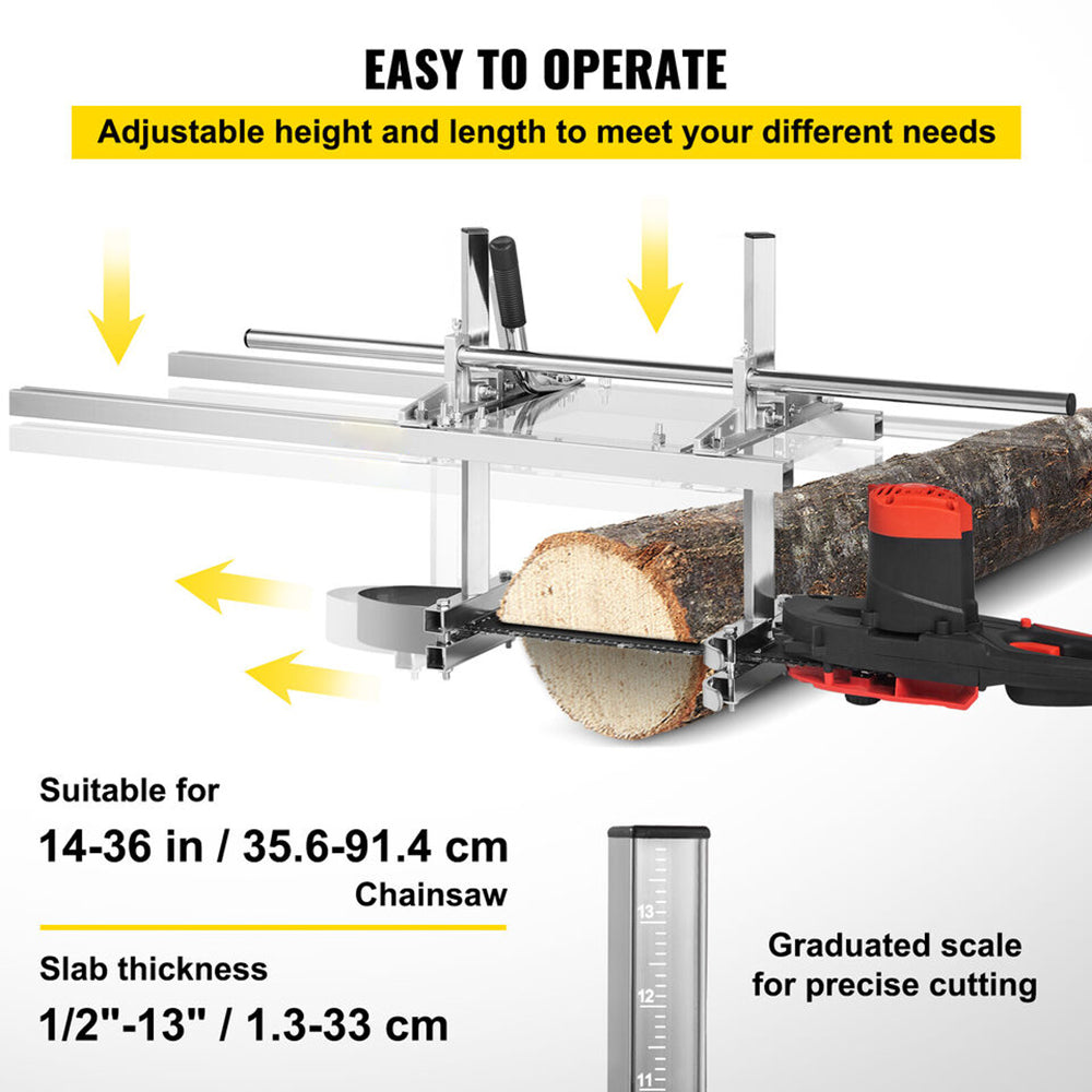 Power Saws: Chainsaw Mill For Saws 14"-36" Bar Furniture Making Wood Cutting Aluminum Steel