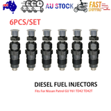 Automotive Parts: 6PCS New Diesel Fuel Injectors Fits For Nissan Patrol GU Y61 TD42 TD42T AU