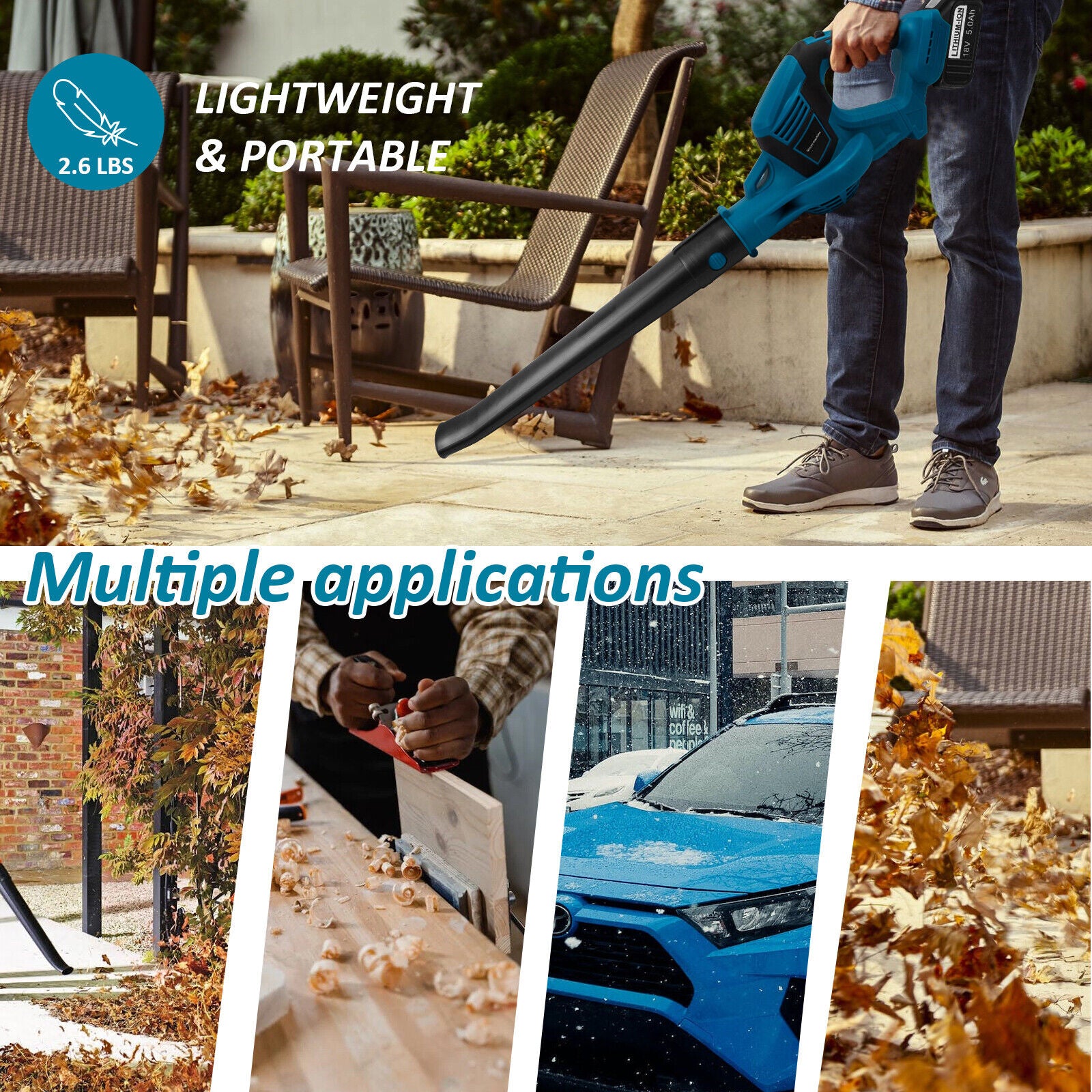 Gardening Tools: Cordless Leaf Blower Dust Tools Garden Lightweight for Makita 18V  Battery AU