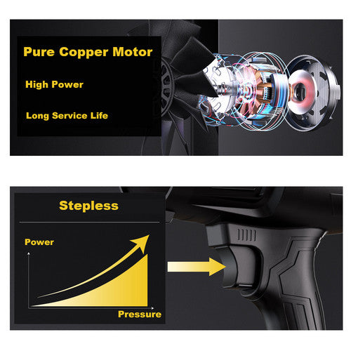 Leaf Blowers: Stepless Cordless Leaf Blower w/2 Batteries Portable Handheld Turbo Jet Fan AU