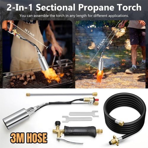 Upgrade  Propane Torch Weed Burner with 9.84FT Hose 1,800,000 BTU High-Output AU