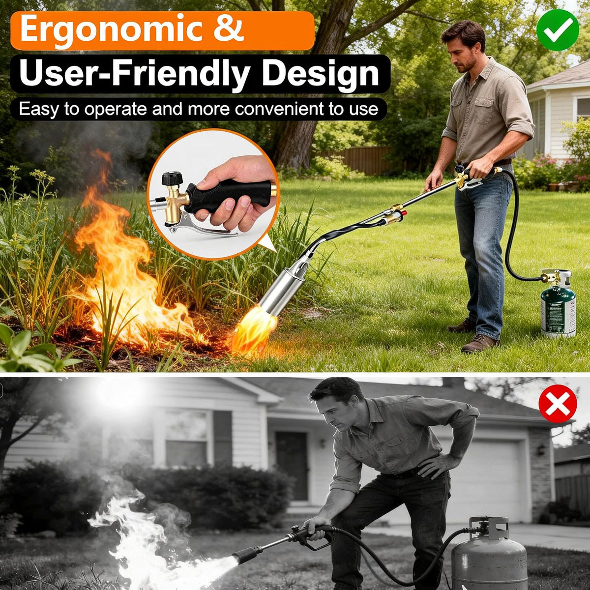 Upgrade  Propane Torch Weed Burner with 9.84FT Hose 1,800,000 BTU High-Output AU