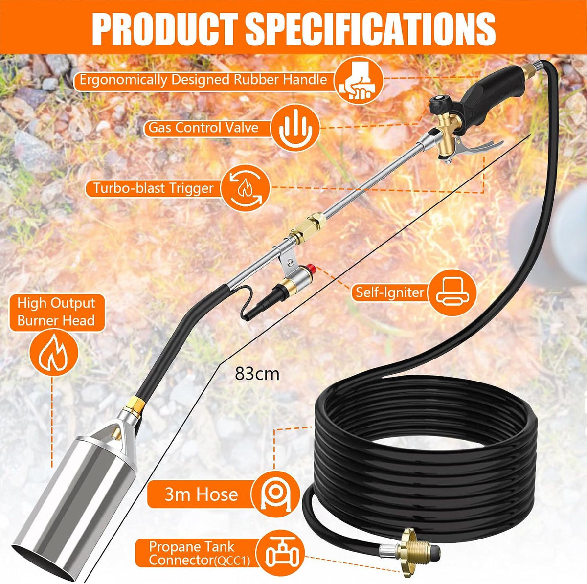 Upgrade  Propane Torch Weed Burner with 9.84FT Hose 1,800,000 BTU High-Output AU