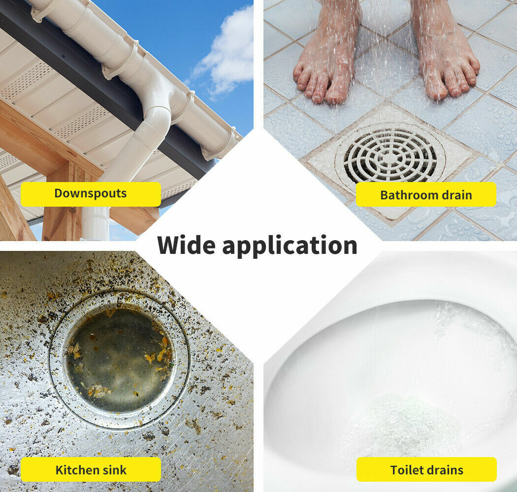 Kitchen & Bathroom DIY: Plumber Drain Snake Pipe Metal Cleaner Pipeline Sewer 12M + 6 Drill Bit Tool DIY