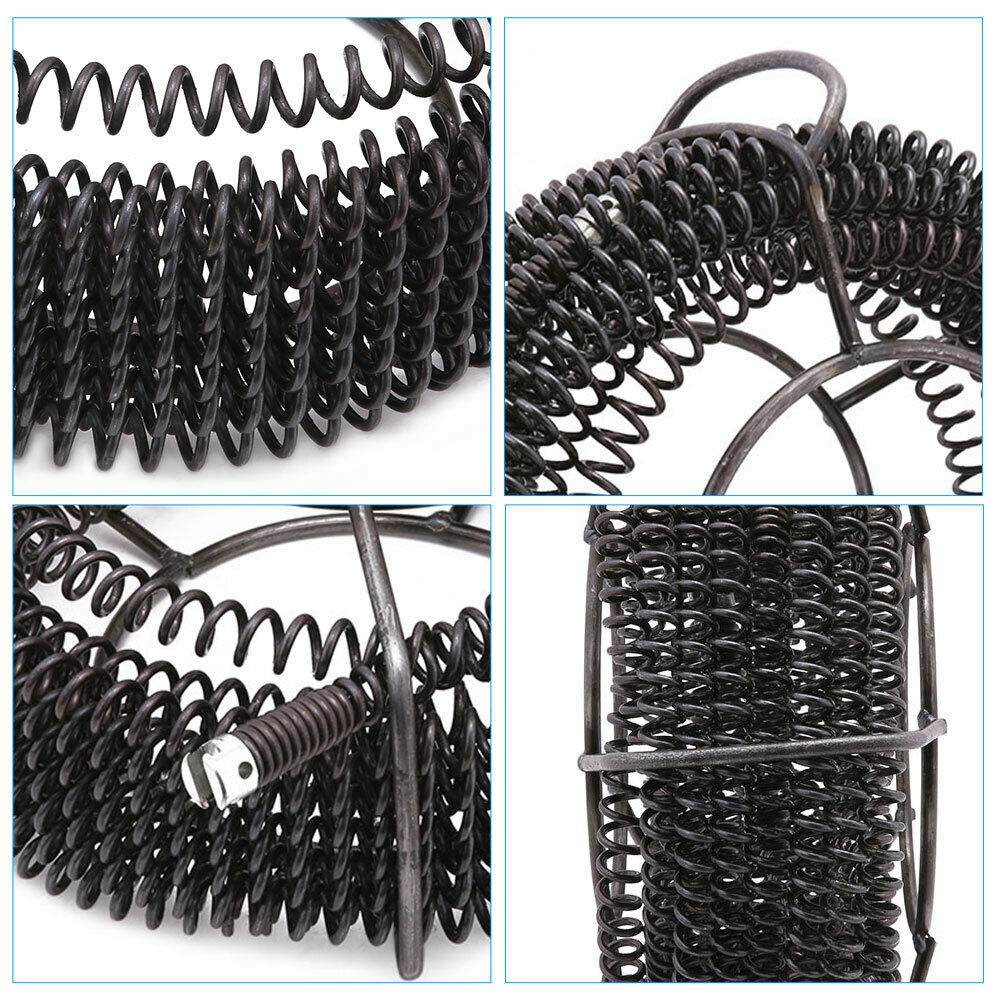 Kitchen & Bathroom DIY: Plumber Drain Snake Pipe Metal Cleaner Pipeline Sewer 12M + 6 Drill Bit Tool DIY