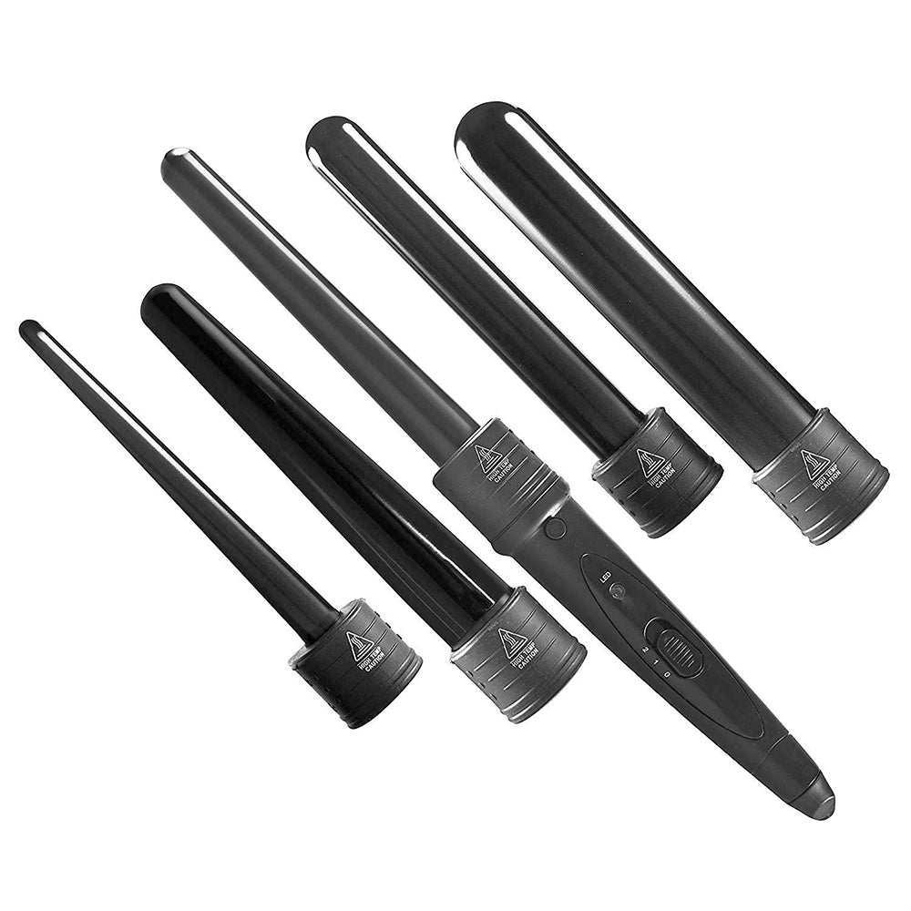 Hair Styling Products: 5 in 1 Hair Curler Wand Set Ceramic Styling Curling Iron Roller Barrel LED+Glove