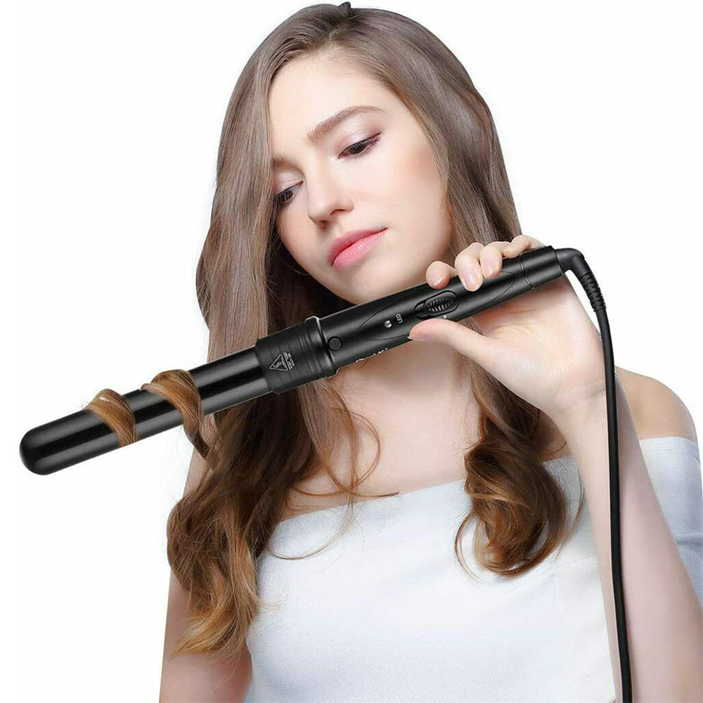 Hair Styling Products: 5 in 1 Hair Curler Wand Set Ceramic Styling Curling Iron Roller Barrel LED+Glove