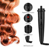 Hair Styling Products: 5 in 1 Hair Curler Wand Set Ceramic Styling Curling Iron Roller Barrel LED+Glove