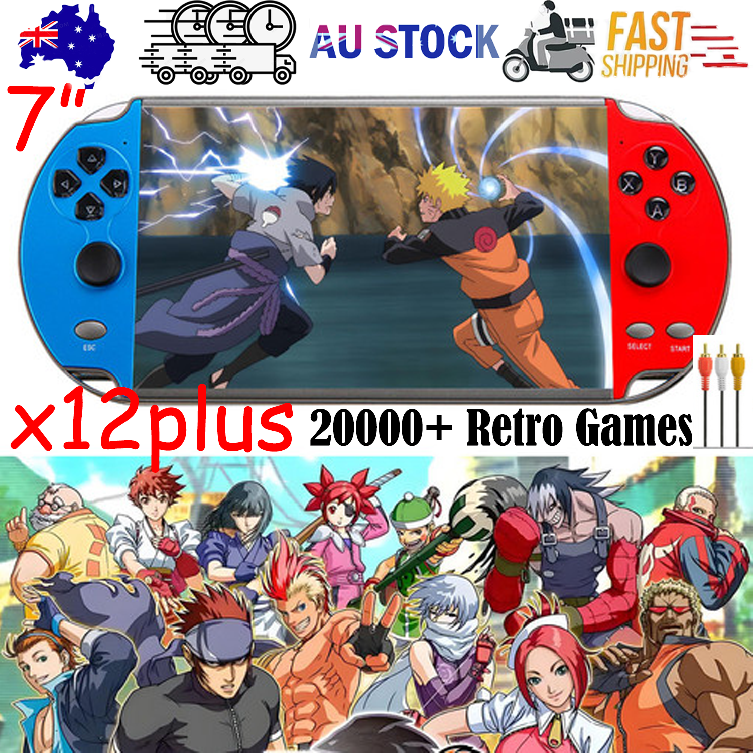 Video Games: 20000+ Retro Games 7 inch Handheld Game Consoles Portable Games Console X12 Plus