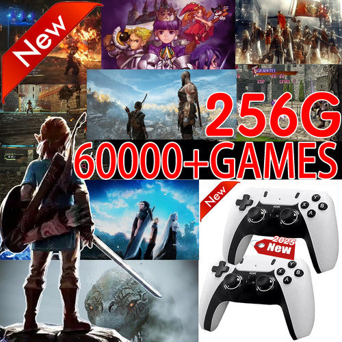 Video Games: 60000+ TV Video Game Stick Retro Gaming Console w/ 2 Wireless Controller 4K HDMI