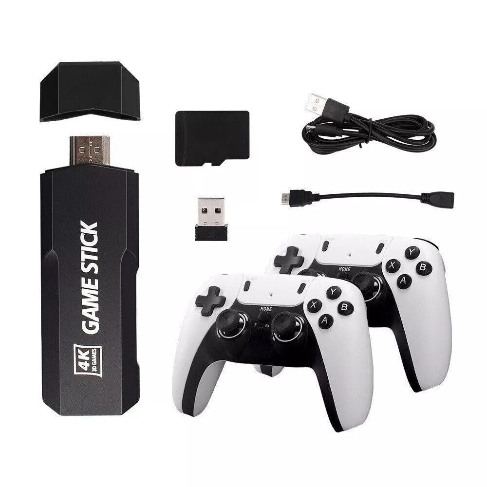 Video Games: 60000+ TV Video Game Stick Retro Gaming Console w/ 2 Wireless Controller 4K HDMI