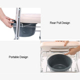 Mobility & Accessibility: Mobile Shower Toilet Commode Chair Bathroom Aluminum Bedside Footrest Wheelchair