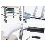 Mobility & Accessibility: Mobile Shower Toilet Commode Chair Bathroom Aluminum Bedside Footrest Wheelchair