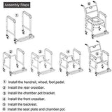Mobility & Accessibility: Mobile Shower Toilet Commode Chair Bathroom Aluminum Bedside Footrest Wheelchair