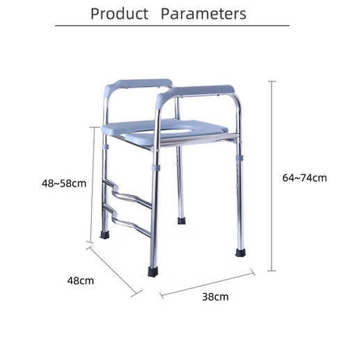 Upgrade 64-74cm Raised Toilet Seat Riser w/ Arms For Elderly Handicap Bathroom