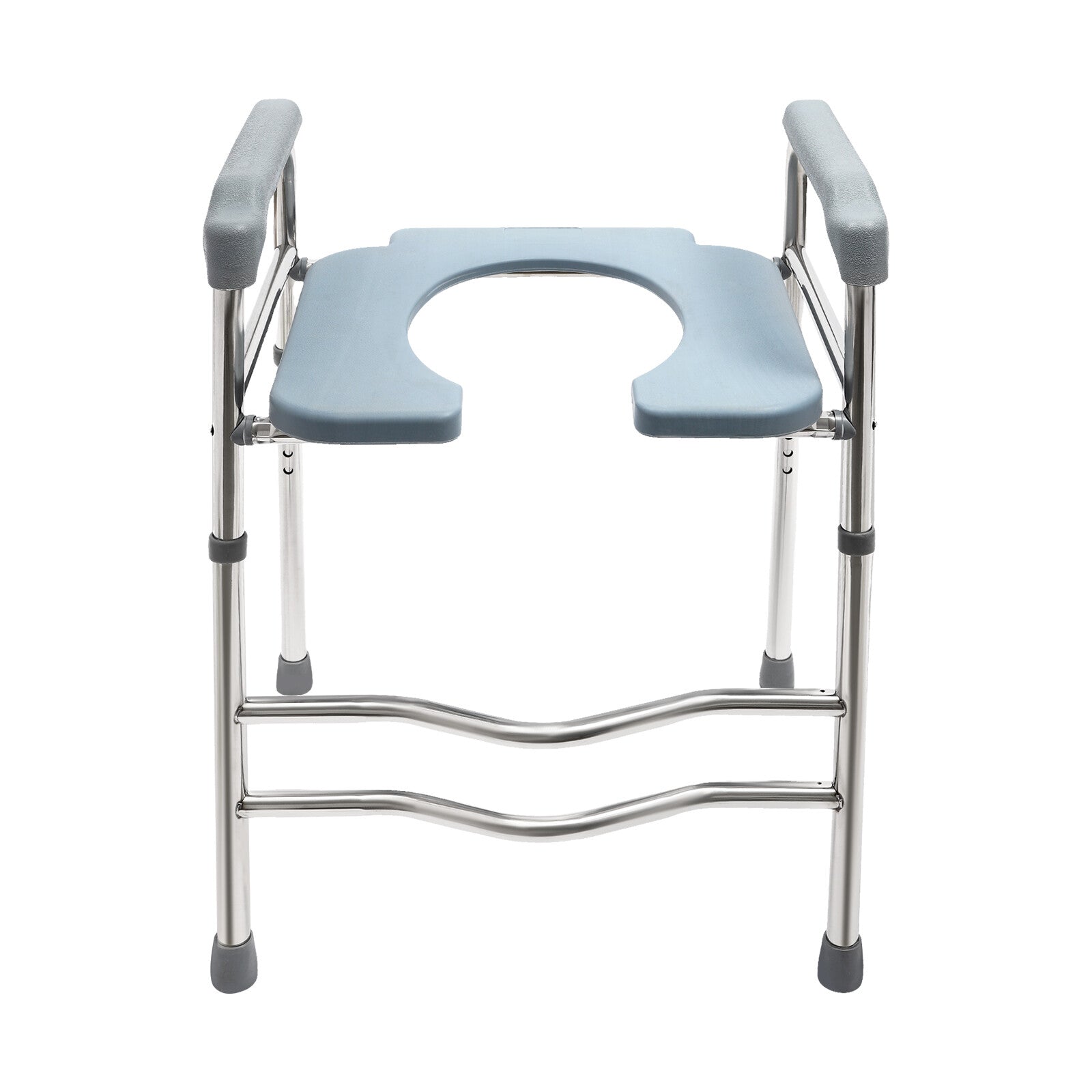Upgrade 64-74cm Raised Toilet Seat Riser w/ Arms For Elderly Handicap Bathroom