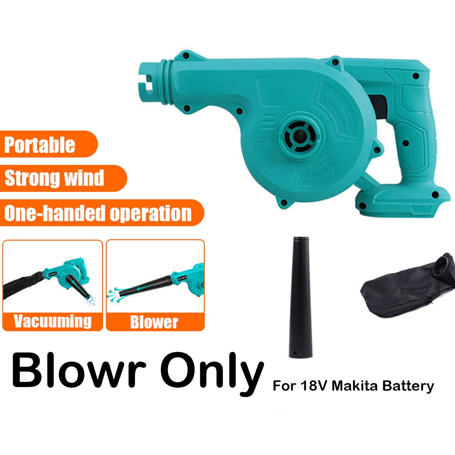 Gardening Tools: Cordless Electric Leaf Blower Home Car Dust Remove For 18V Makita Battery NEW AU