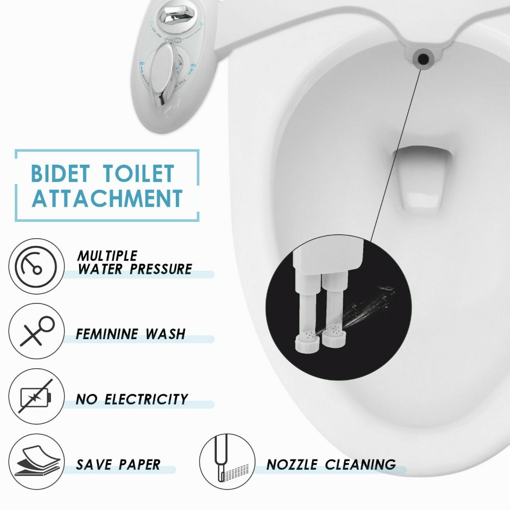 Toilet & Bidet Accessories: Toilet Bidet Seat Spray Hygiene Water Wash Clean Sanitation Bathroom Attachment