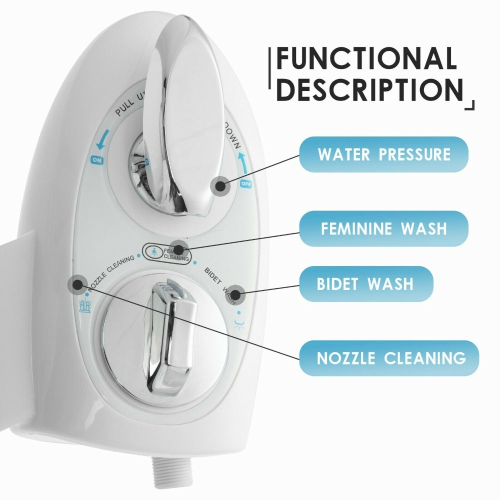 Toilet & Bidet Accessories: Toilet Bidet Seat Spray Hygiene Water Wash Clean Sanitation Bathroom Attachment