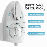 Toilet & Bidet Accessories: Toilet Bidet Seat Spray Hygiene Water Wash Clean Sanitation Bathroom Attachment