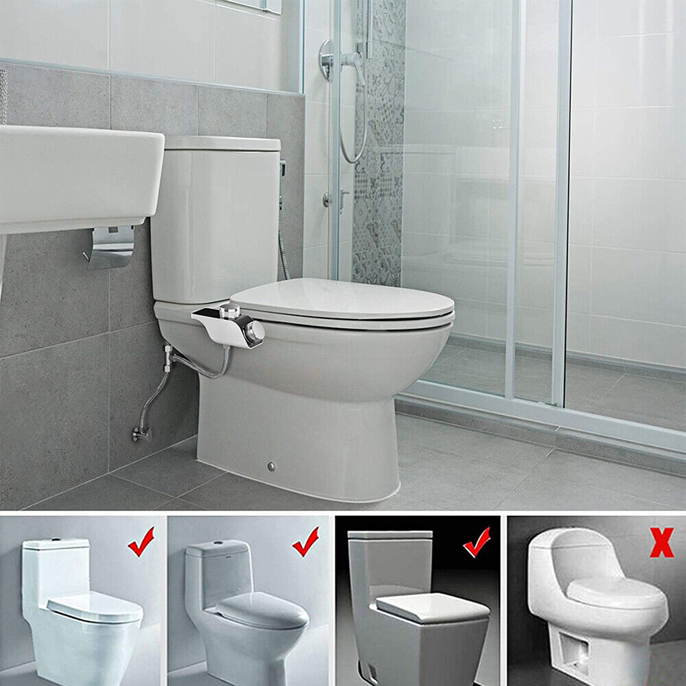 Toilet & Bidet Accessories: Toilet Bidet Seat Dual Nozzles Bidet Non Electric Toilet Water Sprayer Bathroom