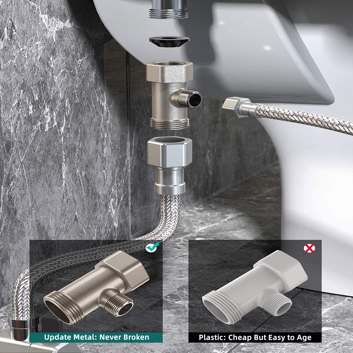 Toilet & Bidet Accessories: Toilet Bidet Seat Dual Nozzles Bidet Non Electric Toilet Water Sprayer Bathroom