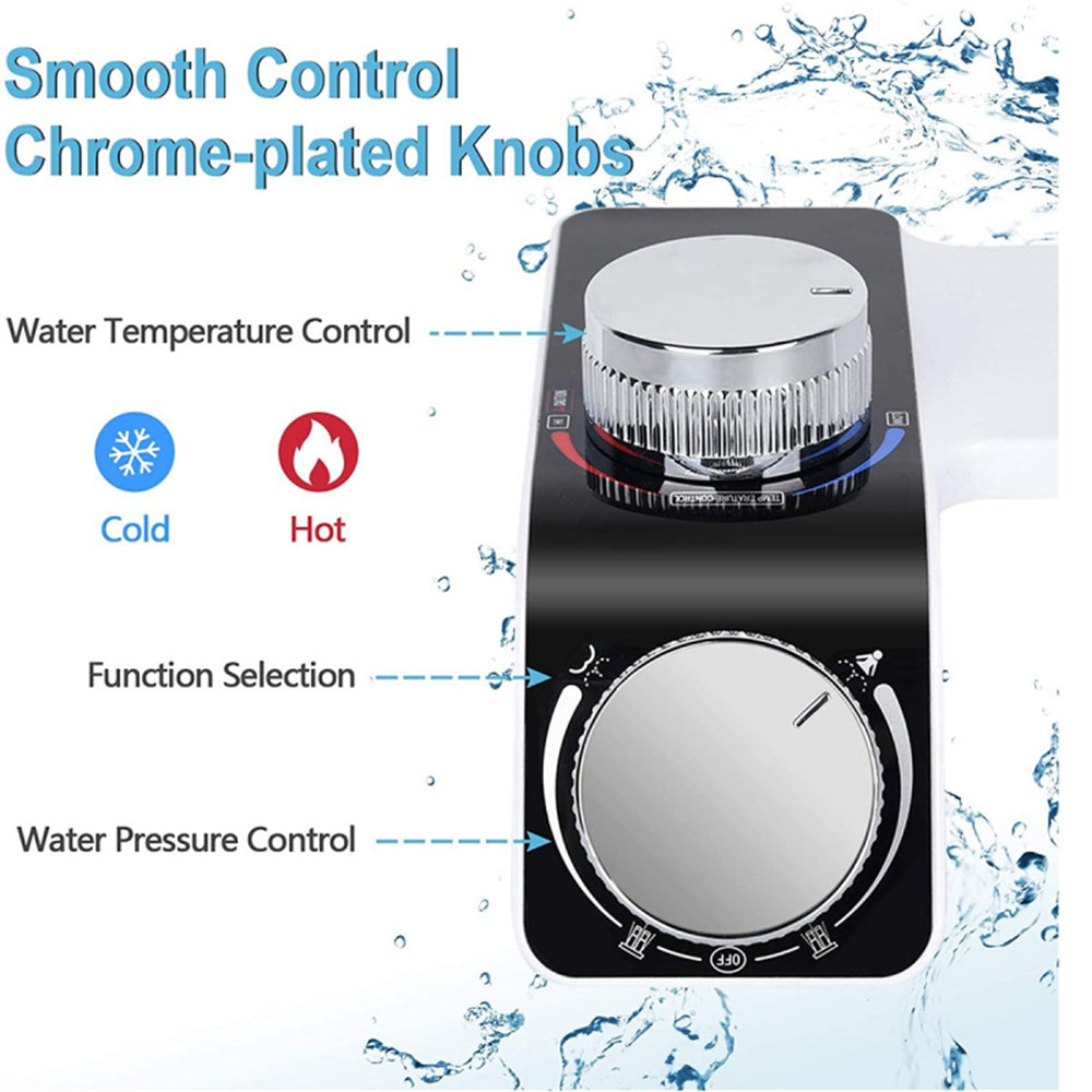 Toilet & Bidet Accessories: Bidet Toilet Seat Dual Nozzles Self-Cleaning Wash Hot Cold Mixer Water Sprayer